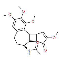ChemSpider 2D Image | N-[(7S,7bR)-1,2,3,9-Tetramethoxy-8-oxo-5,6,7,7b,8,10a-hexahydrobenzo[a]cyclopenta[3,4]cyclobuta[1,2-c][7]annulen-7-yl]acetamide | C22H25NO6