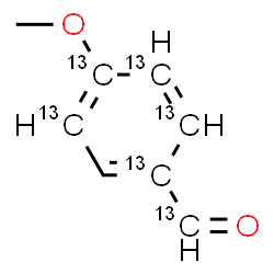 ChemSpider 2D Image | 4-Methoxy(formyl,1,2,3,4,5-~13~C_6_)benzaldehyde | C213C6H8O2