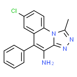 ChemSpider 2D Image | 7-CHLORO-1-METHYL-5-PHENYL(1,2,4)TRIAZOLO(4,3-A)QUINOLIN-4-AMINE | C17H13ClN4