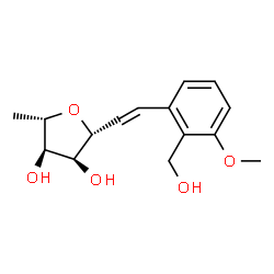 ChemSpider 2D Image | (1S)-1,4-Anhydro-5,6-dideoxy-6-[2-(hydroxymethyl)-3-methoxyphenyl]-1-methyl-D-ribo-hex-5-enitol | C15H20O5