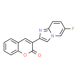 ChemSpider 2D Image | 3-(6-Fluoroimidazo[1,2-a]pyridin-2-yl)-2H-chromen-2-one | C16H9FN2O2