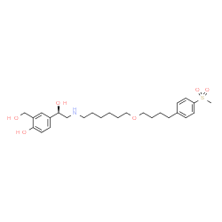 ChemSpider 2D Image | 2-(Hydroxymethyl)-4-{(1R)-1-hydroxy-2-[(6-{4-[4-(methylsulfonyl)phenyl]butoxy}hexyl)amino]ethyl}phenol | C26H39NO6S