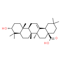 ChemSpider 2D Image | (3alpha,18alpha)-3-Hydroxyolean-12-en-28-oic acid | C30H48O3