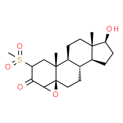 ChemSpider 2D Image | (5beta,17beta)-17-Hydroxy-2-(methylsulfonyl)-4,5-epoxyandrostan-3-one | C20H30O5S