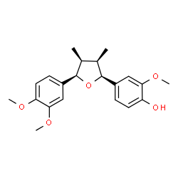 ChemSpider 2D Image | 4-[(2S,3R,4S,5R)-5-(3,4-Dimethoxyphenyl)-3,4-dimethyltetrahydro-2-furanyl]-2-methoxyphenol | C21H26O5