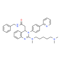 ChemSpider 2D Image | N-Benzyl-2-(2-{[5-(dimethylamino)pentyl](methyl)amino}-3-[4-(2-pyridinyl)phenyl]-3,4-dihydro-4-quinazolinyl)acetamide | C36H42N6O