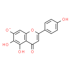 ChemSpider 2D Image | 5,6-Dihydroxy-2-(4-hydroxyphenyl)-4-oxo-4H-chromen-7-olate | C15H9O6