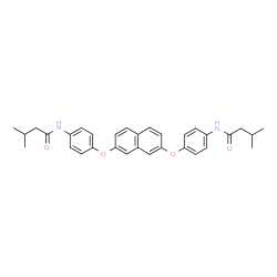 ChemSpider 2D Image | N,N'-[2,7-Naphthalenediylbis(oxy-4,1-phenylene)]bis(3-methylbutanamide) | C32H34N2O4