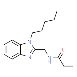 ChemSpider 2D Image | N-[(1-Pentyl-1H-benzimidazol-2-yl)methyl]propanamide | C16H23N3O