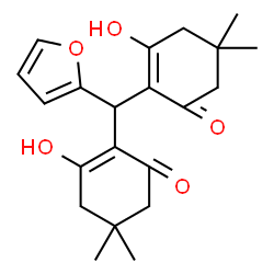 ChemSpider 2D Image | 2,2'-(2-Furylmethylene)bis(3-hydroxy-5,5-dimethyl-2-cyclohexen-1-one) | C21H26O5