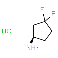 ChemSpider 2D Image | (1R)-3,3-difluorocyclopentan-1-amine hydrochloride | C5H10ClF2N