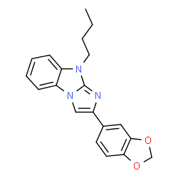 ChemSpider 2D Image | 2-(1,3-Benzodioxol-5-yl)-9-butyl-9H-imidazo[1,2-a]benzimidazole | C20H19N3O2