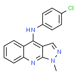 ChemSpider 2D Image | N-(4-Chlorophenyl)-1-methyl-1H-pyrazolo[3,4-b]quinolin-4-amine | C17H13ClN4