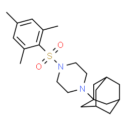 ChemSpider 2D Image | 1-(Adamantan-1-yl)-4-(mesitylsulfonyl)piperazine | C23H34N2O2S