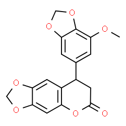 ChemSpider 2D Image | 8-(7-Methoxy-1,3-benzodioxol-5-yl)-7,8-dihydro-6H-[1,3]dioxolo[4,5-g]chromen-6-one | C18H14O7