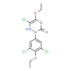 ChemSpider 2D Image | 5-Chloro-3-(3,5-dichloro-4-ethoxyphenyl)-6-ethoxy-3,4-dihydro-2H-1,3,4-oxadiazin-2-one | C13H13Cl3N2O4
