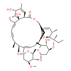 ChemSpider 2D Image | (1'R,2S,4'S,5S,6R,8'R,10'Z,12'S,13'S,14'Z,16'Z,20'R,21'R,24'S)-6-[(2S)-2-Butanyl]-21',24'-dihydroxy-5,11',13',22'-tetramethyl-2'-oxo-5,6-dihydrospiro[pyran-2,6'-[3,7,19]trioxatetracyclo[15.6.1.1~4,8~.
0~20,24~]pentacosa[10,14,16,22]tetraen]-12'-yl 2,6-dideoxy-4-O-(2,6-dideoxy-3-O-methyl-alpha-L-arabino-hexopyranosyl)-3-O-methyl-alpha-L-arabino-hexopyranoside | C48H72O14