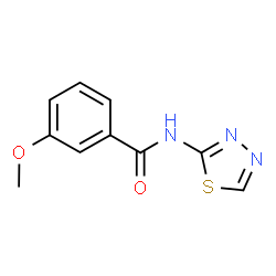 ChemSpider 2D Image | 3-Methoxy-N-(1,3,4-thiadiazol-2-yl)benzamide | C10H9N3O2S