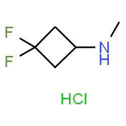 ChemSpider 2D Image | 3,3-difluoro-N-methylcyclobutan-1-amine hydrochloride | C5H10ClF2N