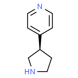 ChemSpider 2D Image | 4-[(3R)-3-Pyrrolidinyl]pyridine | C9H12N2