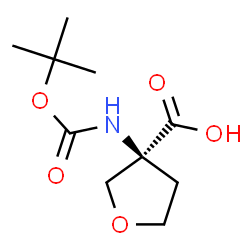 ChemSpider 2D Image | (3S)-3-({[(2-Methyl-2-propanyl)oxy]carbonyl}amino)tetrahydro-3-furancarboxylic acid | C10H17NO5