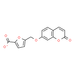ChemSpider 2D Image | 5-{[(2-Oxo-2H-chromen-7-yl)oxy]methyl}-2-furoate | C15H9O6
