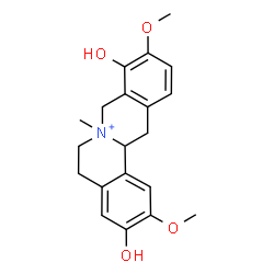 ChemSpider 2D Image | 3,9-Dihydroxy-2,10-dimethoxy-7-methyl-5,8,13,13a-tetrahydro-6H-isoquinolino[3,2-a]isoquinolinium | C20H24NO4