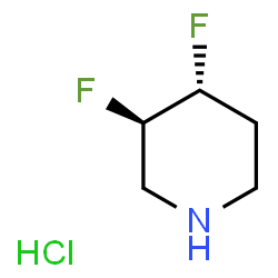 ChemSpider 2D Image | (3R,4R)-3,4-Difluoropiperidine hydrochloride (1:1) | C5H10ClF2N