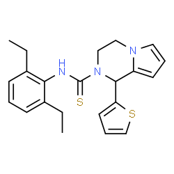 ChemSpider 2D Image | N-(2,6-Diethylphenyl)-1-(2-thienyl)-3,4-dihydropyrrolo[1,2-a]pyrazine-2(1H)-carbothioamide | C22H25N3S2