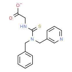 ChemSpider 2D Image | {[Benzyl(3-pyridinylmethyl)carbamothioyl]amino}acetate | C16H16N3O2S