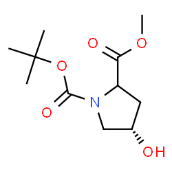 ChemSpider 2D Image | 2-Methyl 1-(2-methyl-2-propanyl) (4S)-4-hydroxy-1,2-pyrrolidinedicarboxylate | C11H19NO5