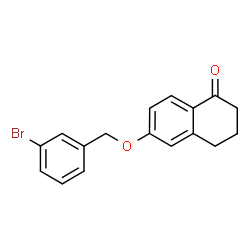 ChemSpider 2D Image | 6-[(3-Bromobenzyl)oxy]-3,4-dihydro-1(2H)-naphthalenone | C17H15BrO2