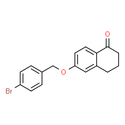 ChemSpider 2D Image | 6-[(4-Bromobenzyl)oxy]-3,4-dihydro-1(2H)-naphthalenone | C17H15BrO2