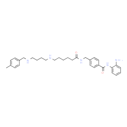 ChemSpider 2D Image | N-(2-Aminophenyl)-4-({[6-({4-[(4-methylbenzyl)amino]butyl}amino)hexanoyl]amino}methyl)benzamide | C32H43N5O2