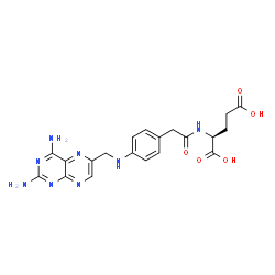 ChemSpider 2D Image | N-[(4-{[(2,4-Diamino-6-pteridinyl)methyl]amino}phenyl)acetyl]-L-glutamic acid | C20H22N8O5
