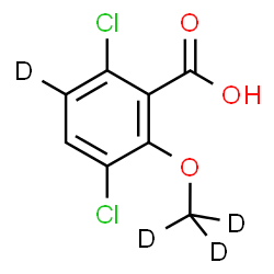 ChemSpider 2D Image | 3,6-Dichloro-2-[(~2~H_3_)methyloxy](5-~2~H)benzoic acid | C8H2D4Cl2O3