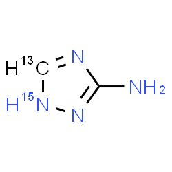 ChemSpider 2D Image | (5-~13~C,1-~15~N)-1H-1,2,4-Triazol-3-amine | C13CH4N315N