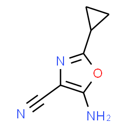 ChemSpider 2D Image | 5-Amino-2-cyclopropyl-1,3-oxazole-4-carbonitrile | C7H7N3O