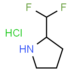 ChemSpider 2D Image | 2-(difluoromethyl)pyrrolidine hydrochloride | C5H10ClF2N