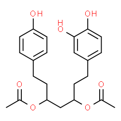 ChemSpider 2D Image | 1-(3,4-Dihydroxyphenyl)-7-(4-hydroxyphenyl)-3,5-heptanediyl diacetate | C23H28O7