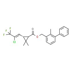ChemSpider 2D Image | (2-Methyl-3-biphenylyl)methyl (3S)-3-[(1Z)-2-chloro-3,3,3-trifluoro-1-propen-1-yl]-2,2-dimethylcyclopropanecarboxylate | C23H22ClF3O2