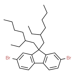 ChemSpider 2D Image | 9,9-Di-(2'-ethylhexyl)-2,7-dibromofluorene | C29H40Br2