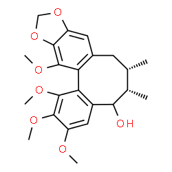 ChemSpider 2D Image | (6S,7S)-1,2,3,13-Tetramethoxy-6,7-dimethyl-5,6,7,8-tetrahydrobenzo[3',4']cycloocta[1',2':4,5]benzo[1,2-d][1,3]dioxol-5-ol | C23H28O7