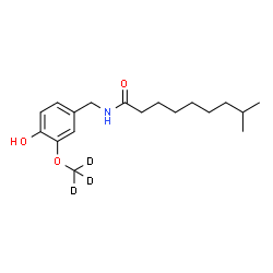 ChemSpider 2D Image | N-{4-Hydroxy-3-[(~2~H_3_)methyloxy]benzyl}-8-methylnonanamide | C18H26D3NO3