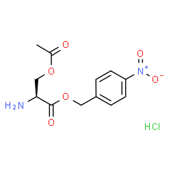 ChemSpider 2D Image | 4-Nitrobenzyl O-acetyl-L-serinate hydrochloride (1:1) | C12H15ClN2O6