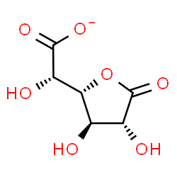 ChemSpider 2D Image | (2S)-[(2R,3R,4R)-3,4-Dihydroxy-5-oxotetrahydro-2-furanyl](hydroxy)acetate (non-preferred name) | C6H7O7