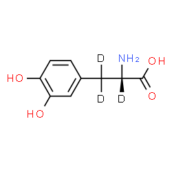ChemSpider 2D Image | 3-Hydroxy-L-(alpha,beta,beta-~2~H_3_)tyrosine | C9H8D3NO4