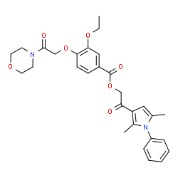 ChemSpider 2D Image | 2-(2,5-Dimethyl-1-phenyl-1H-pyrrol-3-yl)-2-oxoethyl 3-ethoxy-4-[2-(4-morpholinyl)-2-oxoethoxy]benzoate | C29H32N2O7