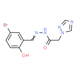 ChemSpider 2D Image | N'-(5-Bromo-2-hydroxybenzylidene)-2-(1H-1,2,4-triazol-1-yl)acetohydrazide | C11H10BrN5O2