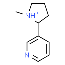 ChemSpider 2D Image | 1-Methyl-2-(3-pyridinyl)pyrrolidinium | C10H15N2